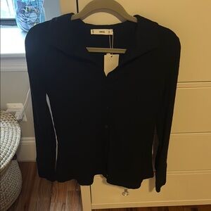 Mango Black Women's Collared Top